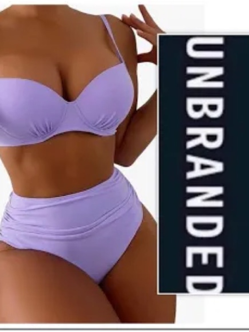 Unbranded Lavender Push-Up Bra & High-Waist Brief Set